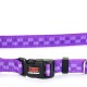Plastic Buckle Dog Collar - Checker Violet