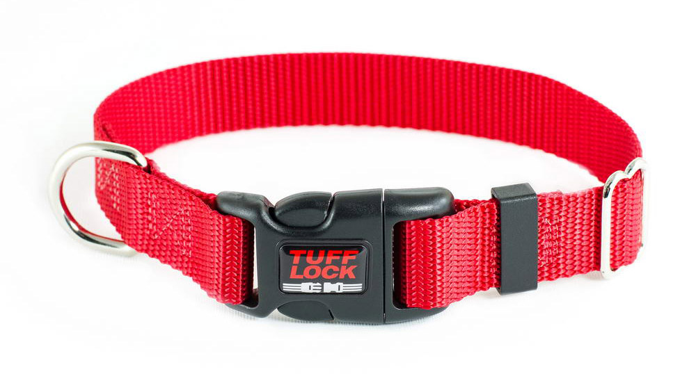 Premium TuffLock - Plastic Buckle Dog Collar - RED